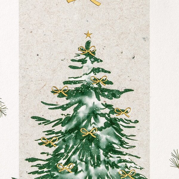 Bild 2 - Tanne mit goldenen Schleifen (stilvolle Weihnachtskarten)