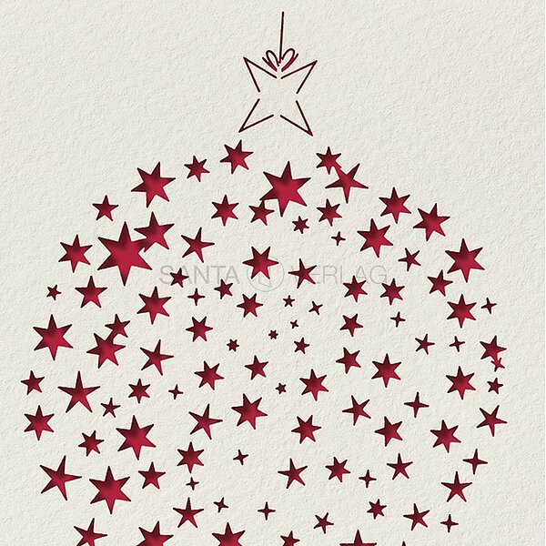 Bild 2 - Sternenkugel rot (stilvolle Weihnachtskarten)