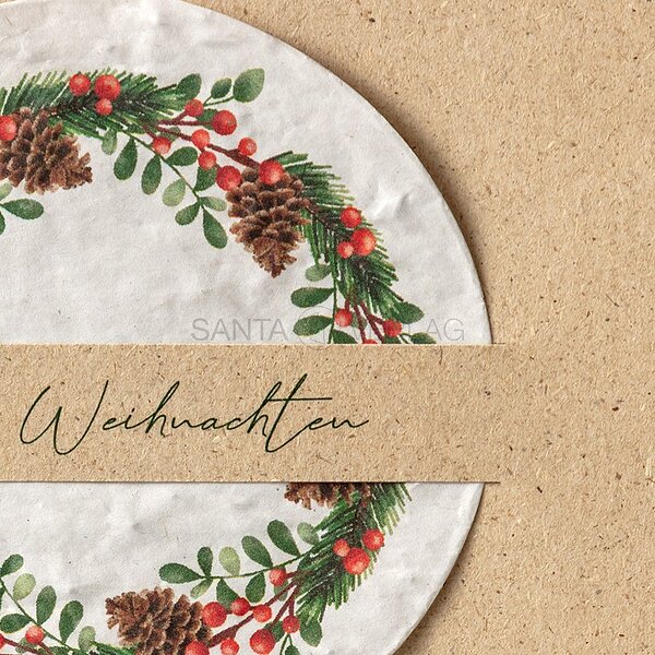 Bild 2 - Samenpapierkugel (Gras- und Samenpapier Weihnachtskarten)