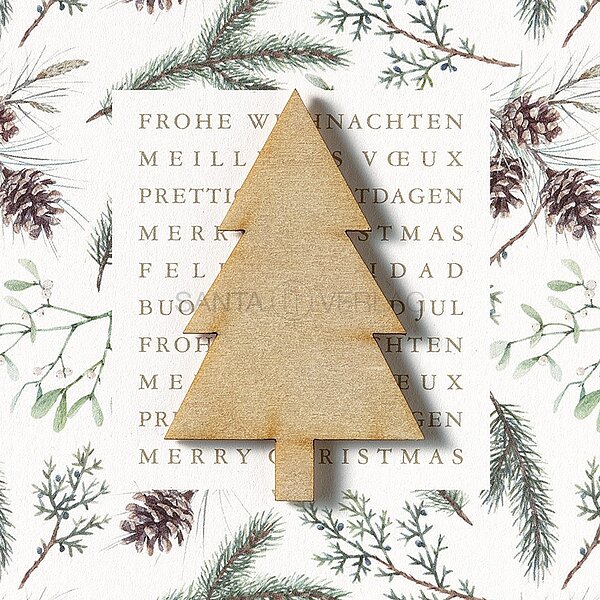 Bild 2 - Holzelement (internationale Weihnachtskarte)