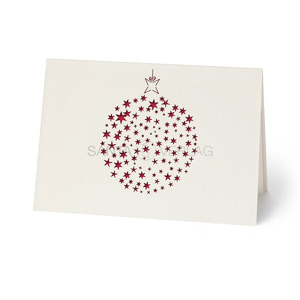 Bild 1 - Sternenkugel rot (stilvolle Weihnachtskarten)