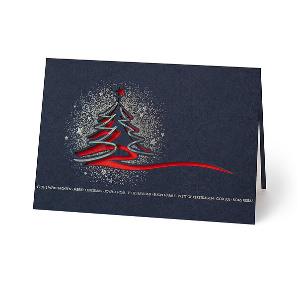 Bild 1 - Schwungvoller Baum (internationale Weihnachtskarten)