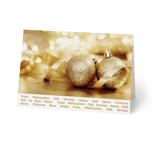 Bild 1 - Goldene Kugeln (Spendenweihnachtskarte �sterreichische Krebshilfe)