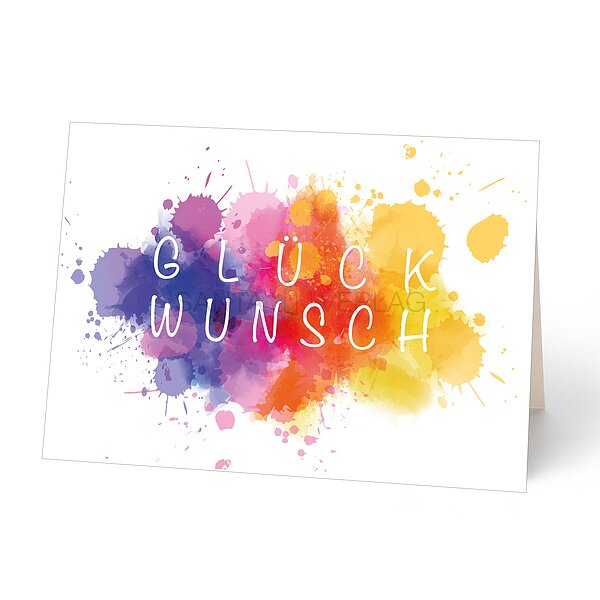 Bild 1 - Gl�ckwunschkarte bunte Farbkleckse