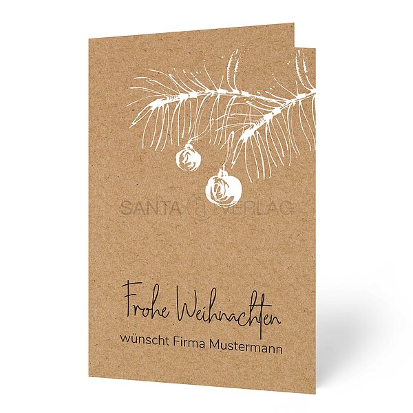 Bild 1 - Kraftpapier-Weihnachtskarte inkl. Kuvert