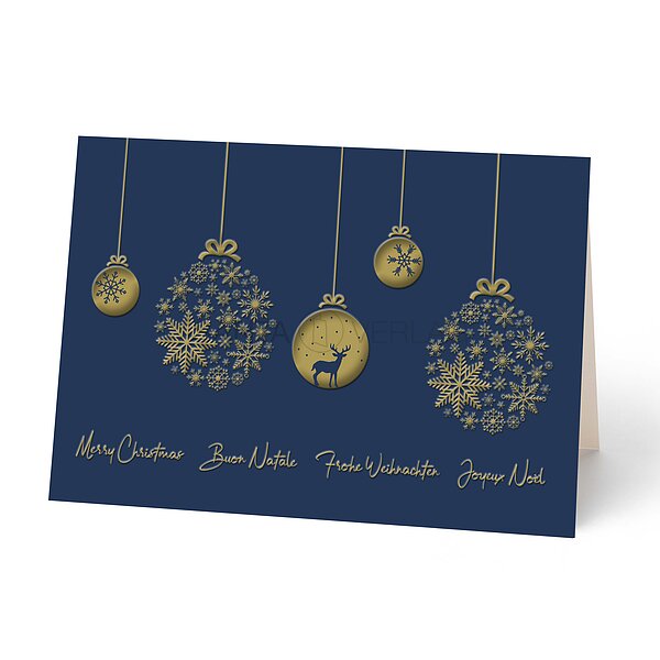 Bild 1 - Weihnachtskarte mit Goldveredelung, hochwertiges Feinpapier matt inkl. Kuvert