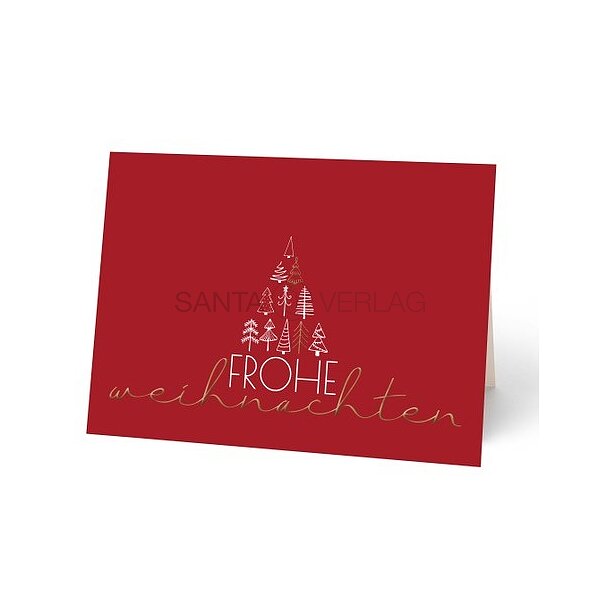 Bild 1 - Weihnachtskarte mit Goldveredelung, hochwertiges Feinpapier matt inkl. Kuvert