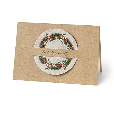 Samenpapierkugel (Gras- und Samenpapier Weihnachtskarten)