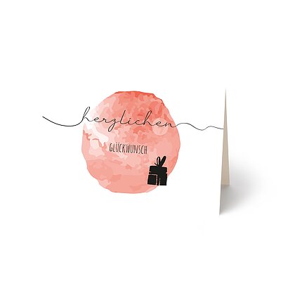 Glckwunschkarte lachsfarbener Klecks