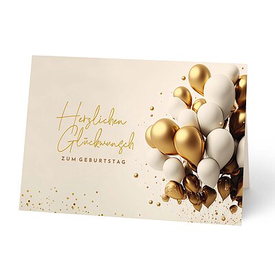 Glckwunschkarte Feinpapier matt festlichen Luftballons
