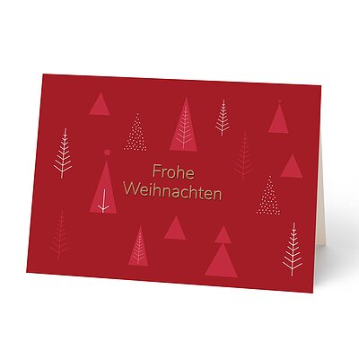 Weihnachtskarte mit Goldveredelung, Feinpapier matt, inkl. Kuvert