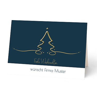 Weihnachtskarte mit Goldveredelung, hochwertiges Feinpapier matt inkl. Kuvert