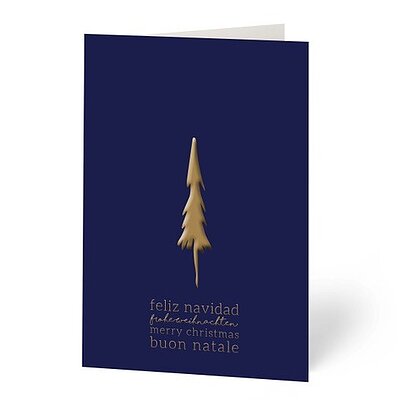 Weihnachtskarte mit Goldveredelung, hochwertiges Feinpapier matt inkl. Kuvert